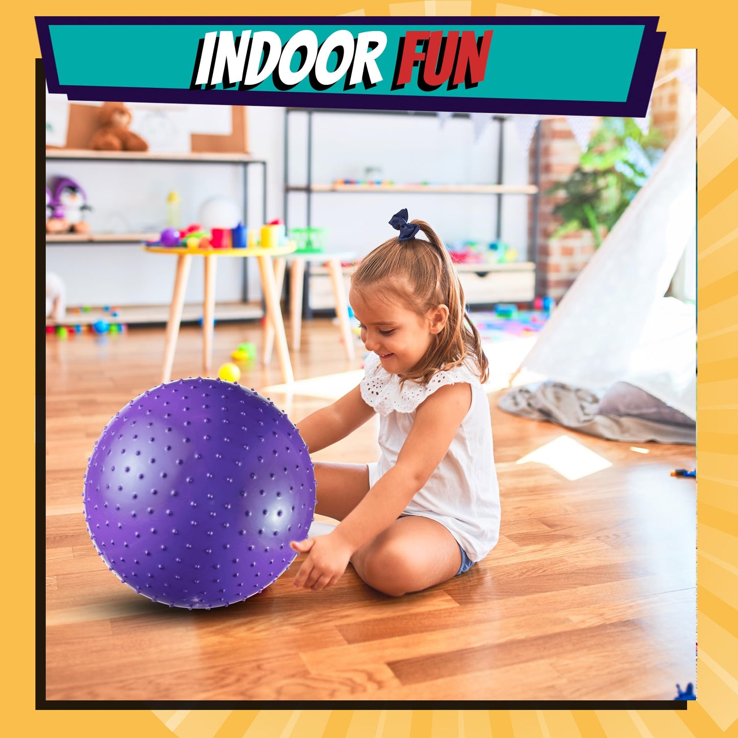 Bedwina 18-Inch Big Balls for Toddlers and Kids — Pack of 5 with Pump