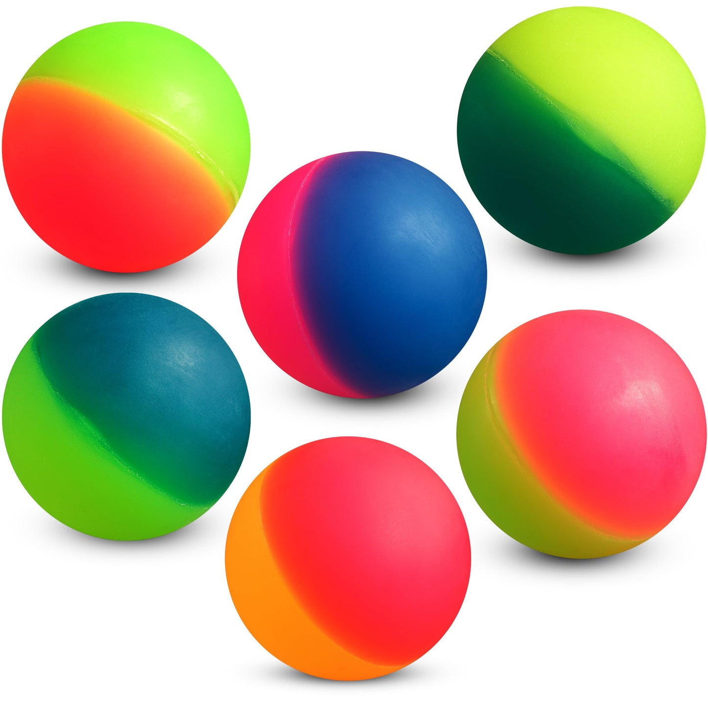 Bedwina Jumbo Super Bouncy Balls - Pack of 12, 2.35 Inch Neon Ball Toys for Parties