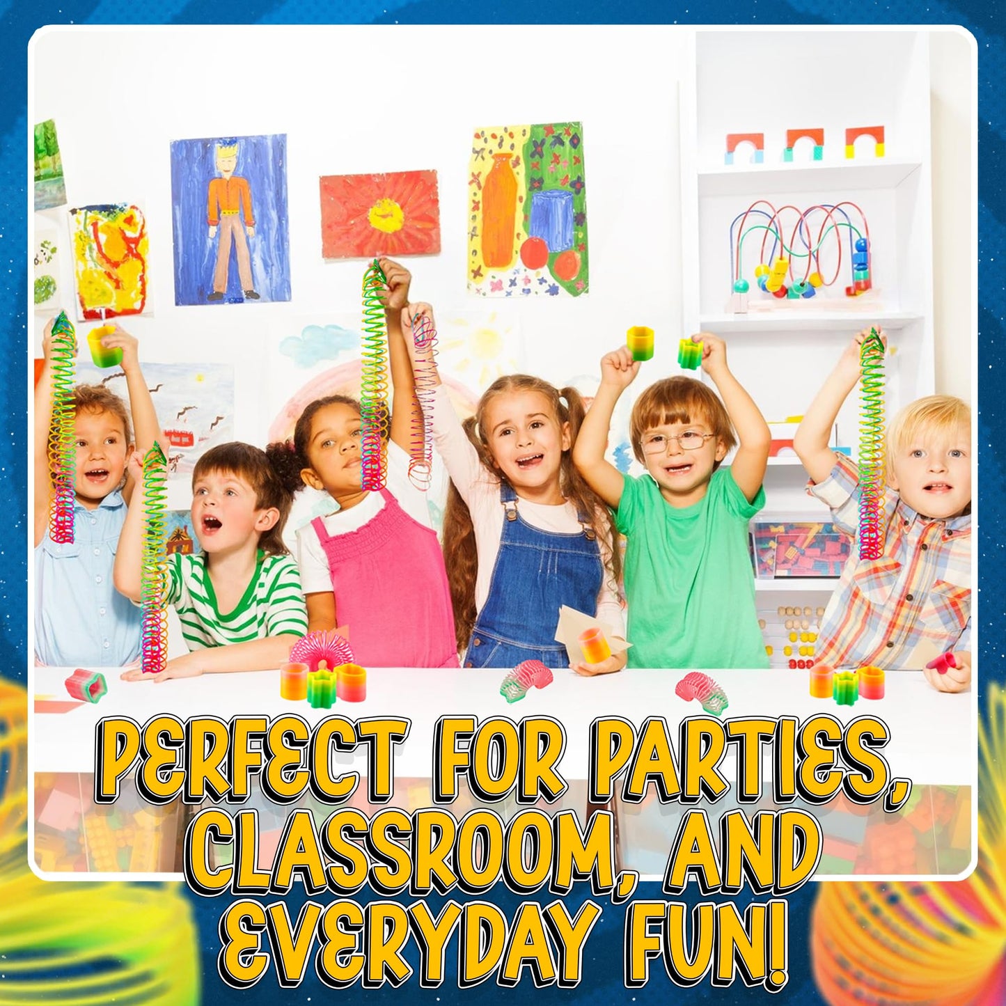 Bedwina Rainbow Spring Toy Assortment – Pack of 30 Mini Coil Springs & Party Favors