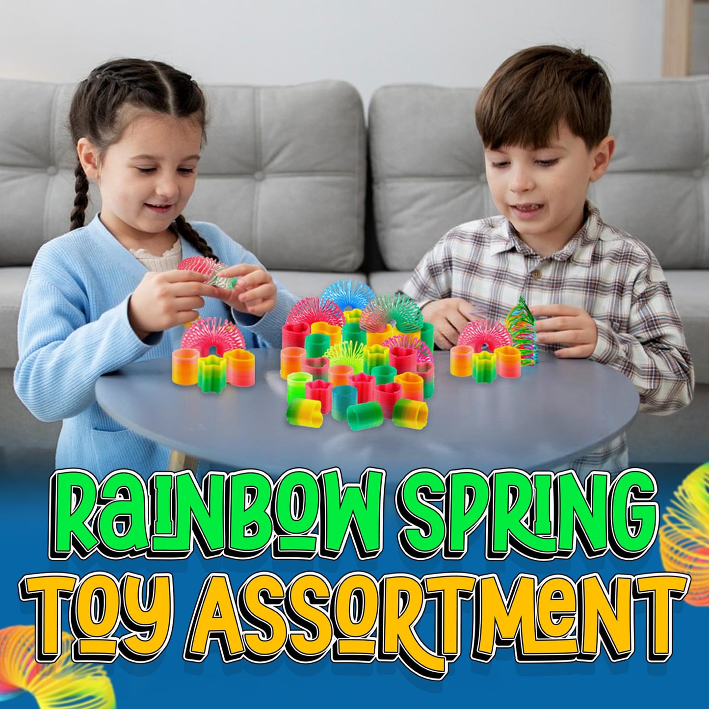 Bedwina Rainbow Spring Toy Assortment – Pack of 30 Mini Coil Springs & Party Favors