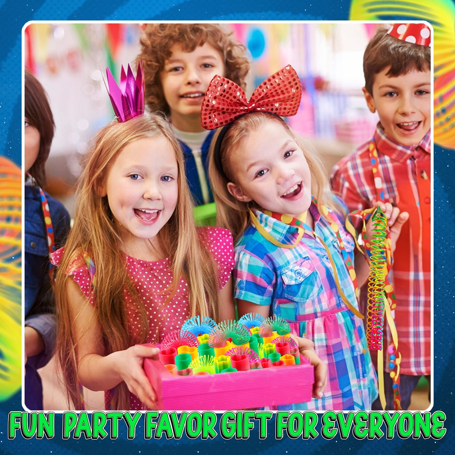 Bedwina Rainbow Spring Toy Assortment – Pack of 30 Mini Coil Springs & Party Favors