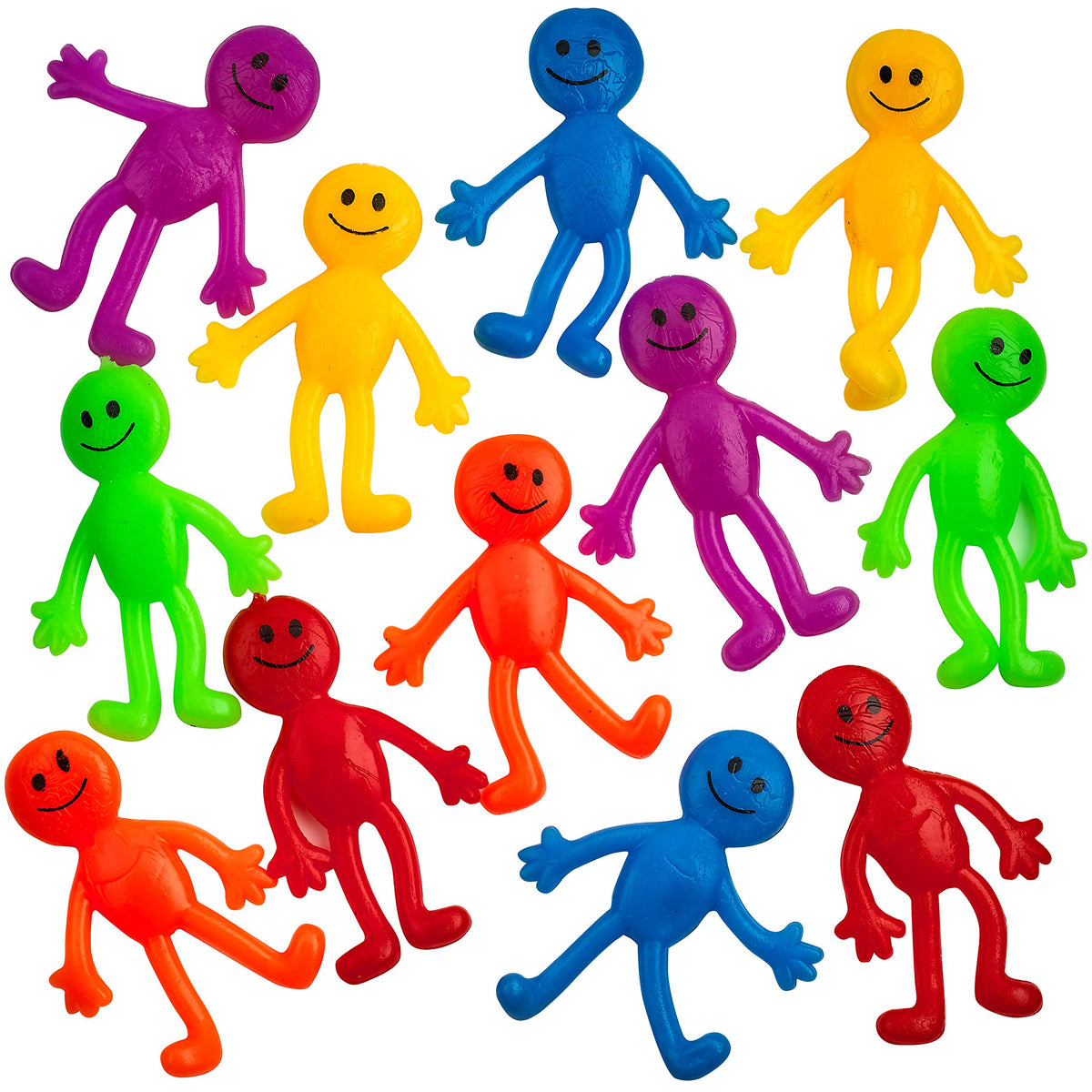 Bedwina Stretchy Bendable Man 36 Pack — Colorful Fidget Toys for Stress Relief, Party Favors & Stocking Stuffers