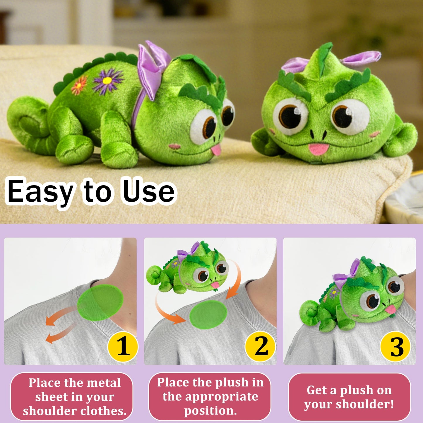 Beeadore Chameleon Shoulder Plush — Cute Lizard Costume Accessory