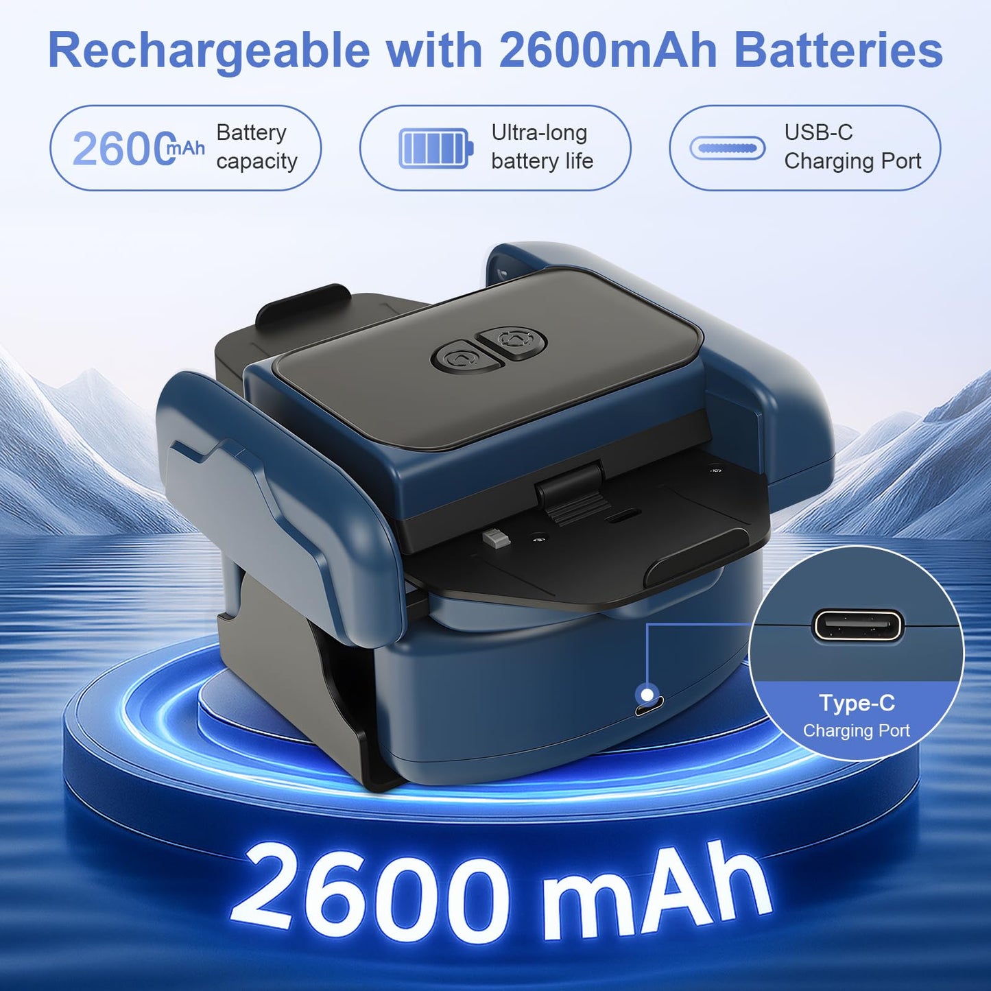 BEE&FLOWER Card Shuffler 2600mAh Auto-Stop, 1–2 Decks, Low Noise – Blue & Black