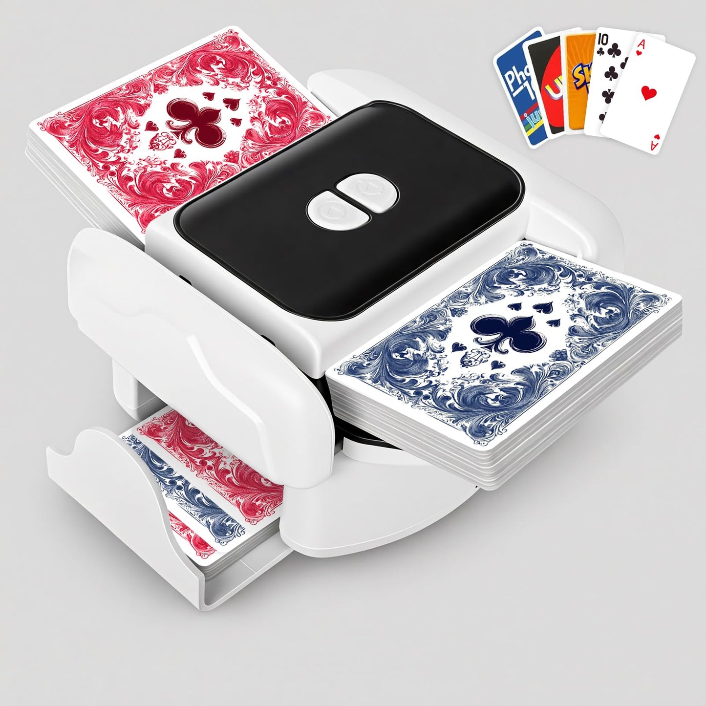 BEE&FLOWER Card Shuffler – Rechargeable, Low Noise, Jam-Free (1–2 Decks)
