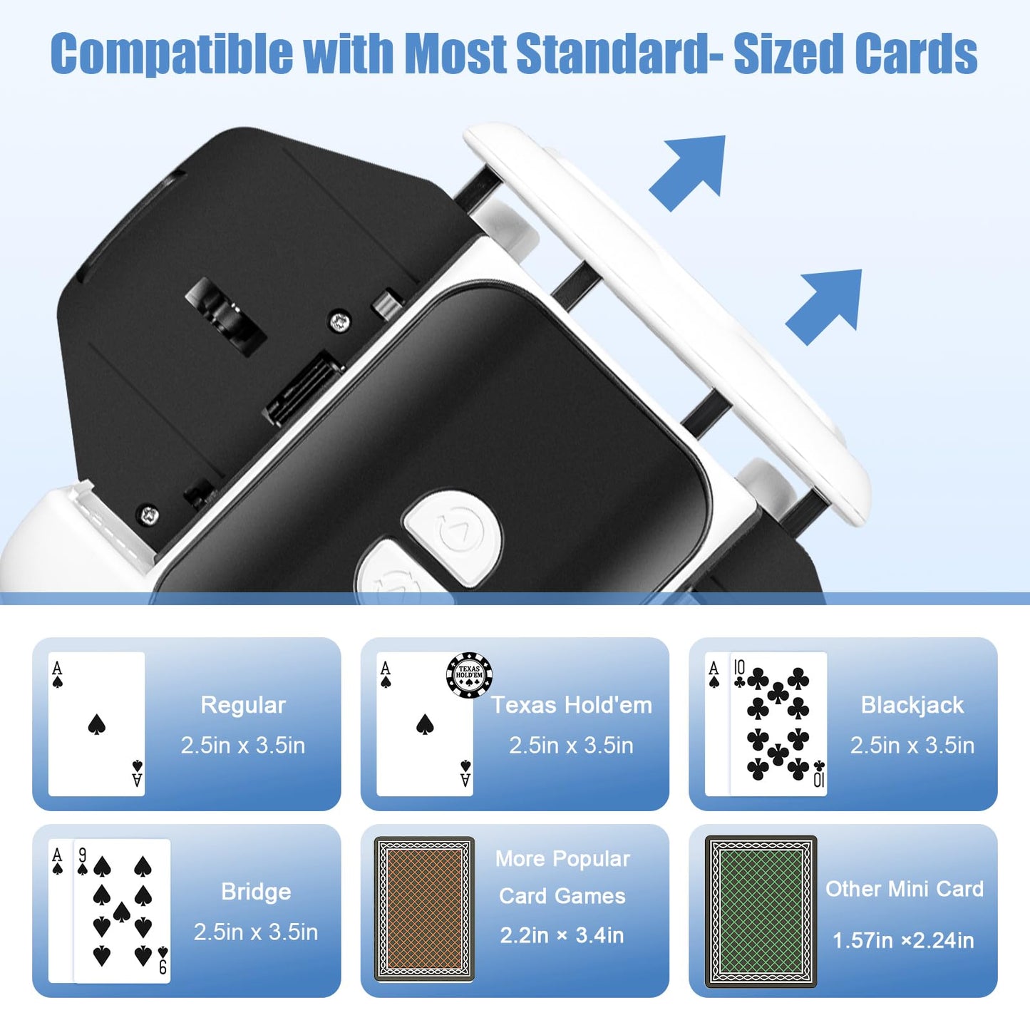 BEE&FLOWER Card Shuffler – Rechargeable, Low Noise, Jam-Free (1–2 Decks)