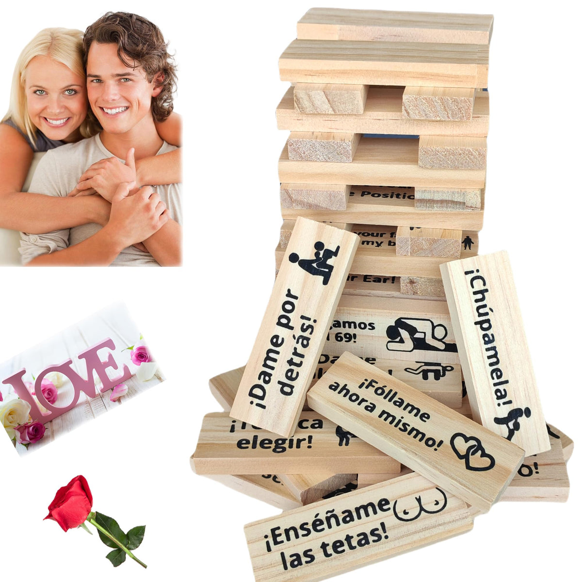 Beecotox Blocks Tower Game for Couples – Fun, Romantic Stacking Challenge