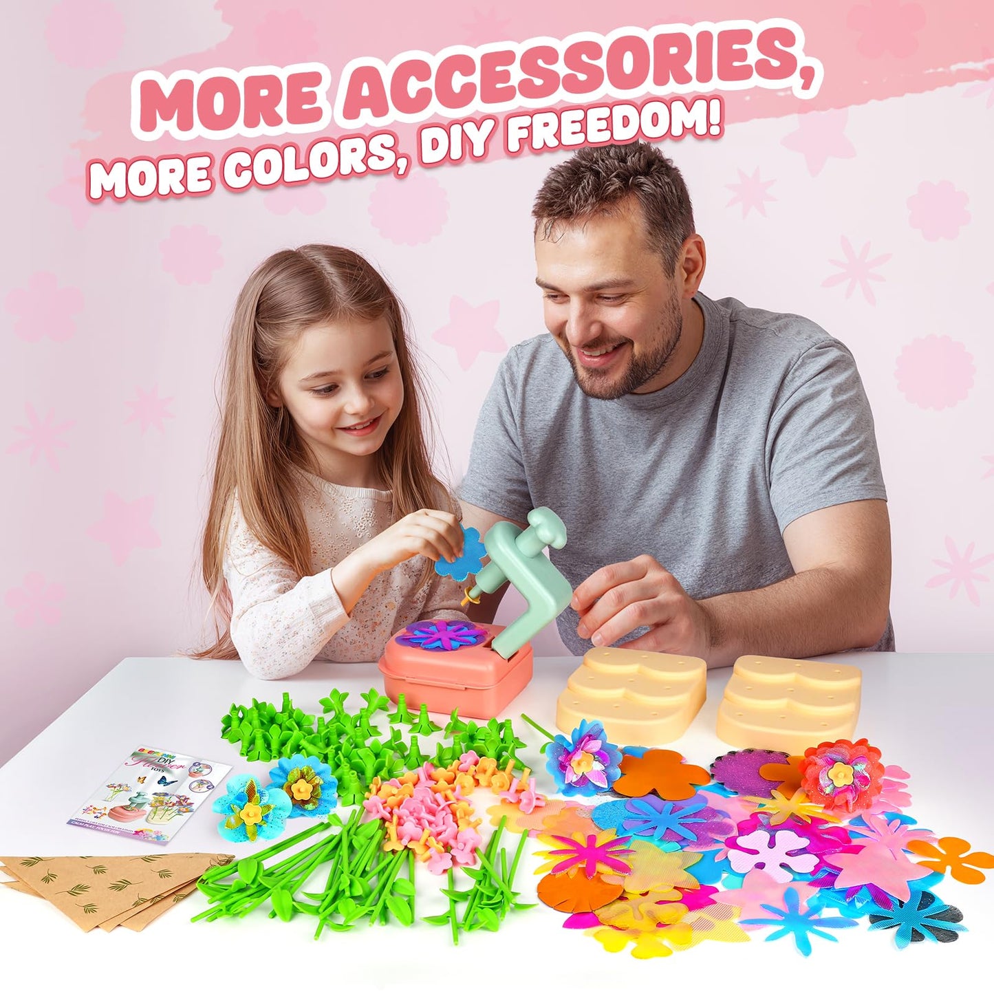 Beefunni Flower Bouquet Craft Kit | DIY Flower Toy for Kids 4-10 | Creative Gift