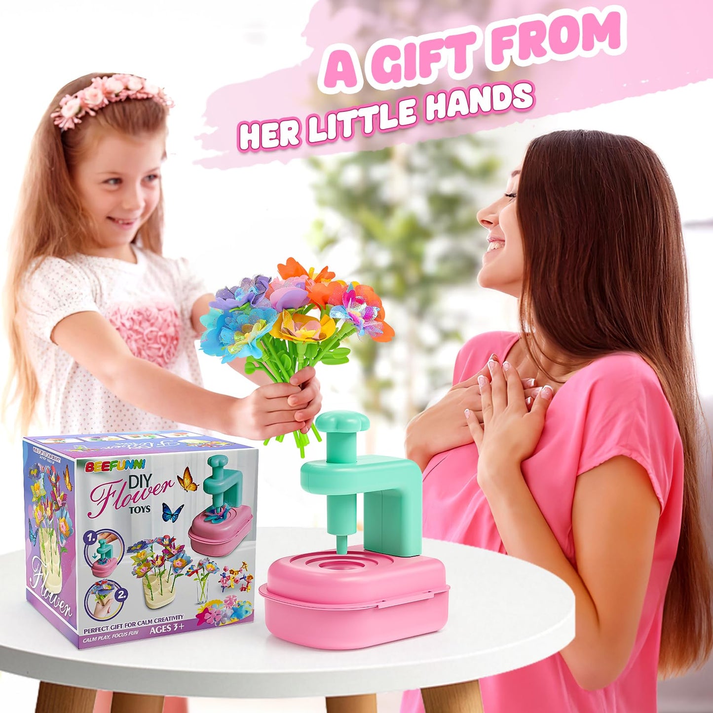 beefunni Flower Bouquet Craft Kits – DIY Arts & Crafts for Kids Aged 4-8
