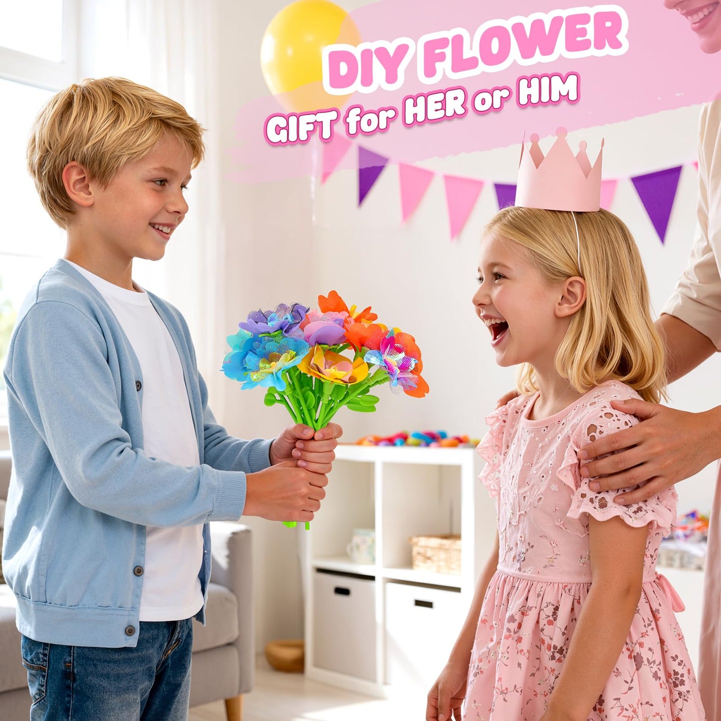 beefunni Flower Bouquet Craft Kits – DIY Arts & Crafts for Kids Aged 4-8