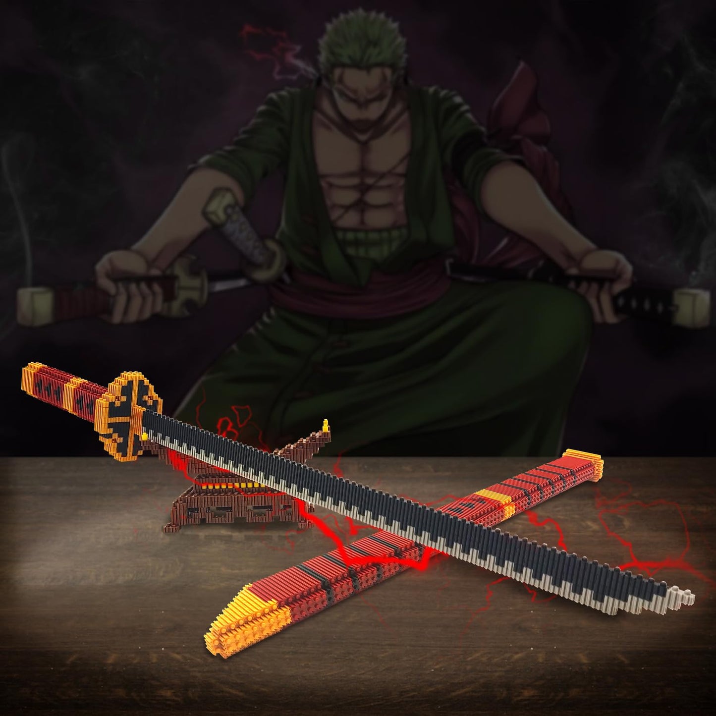 Beego Anime Yamato Sword Building Set – 23-Inch Katana with Scabbard & Stand