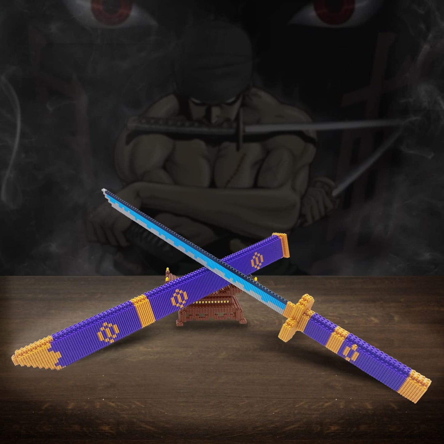 Beego Anime Swords Building Kit – 22.8in Yamato Sword with Scabbard & Stand, LEGO-Compatible