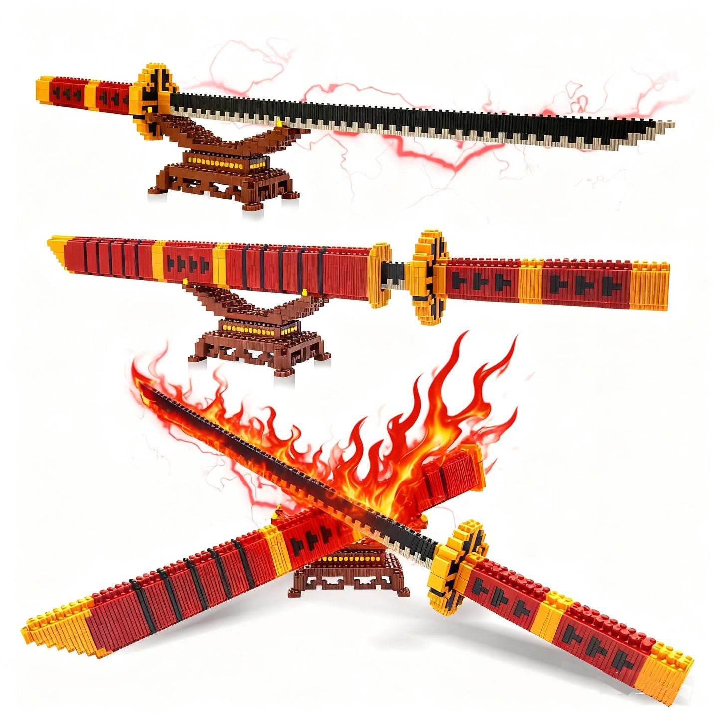 Beego Anime Yamato Sword Building Set – 23-Inch Katana with Scabbard & Stand