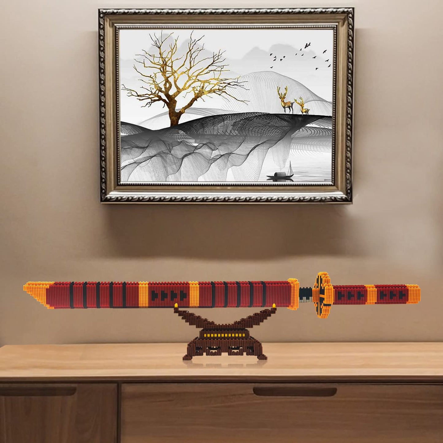 Beego Anime Yamato Sword Building Set – 23-Inch Katana with Scabbard & Stand