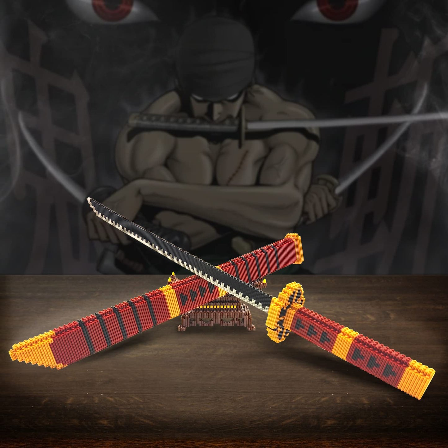 Beego Anime Yamato Sword Building Set – 23-Inch Katana with Scabbard & Stand