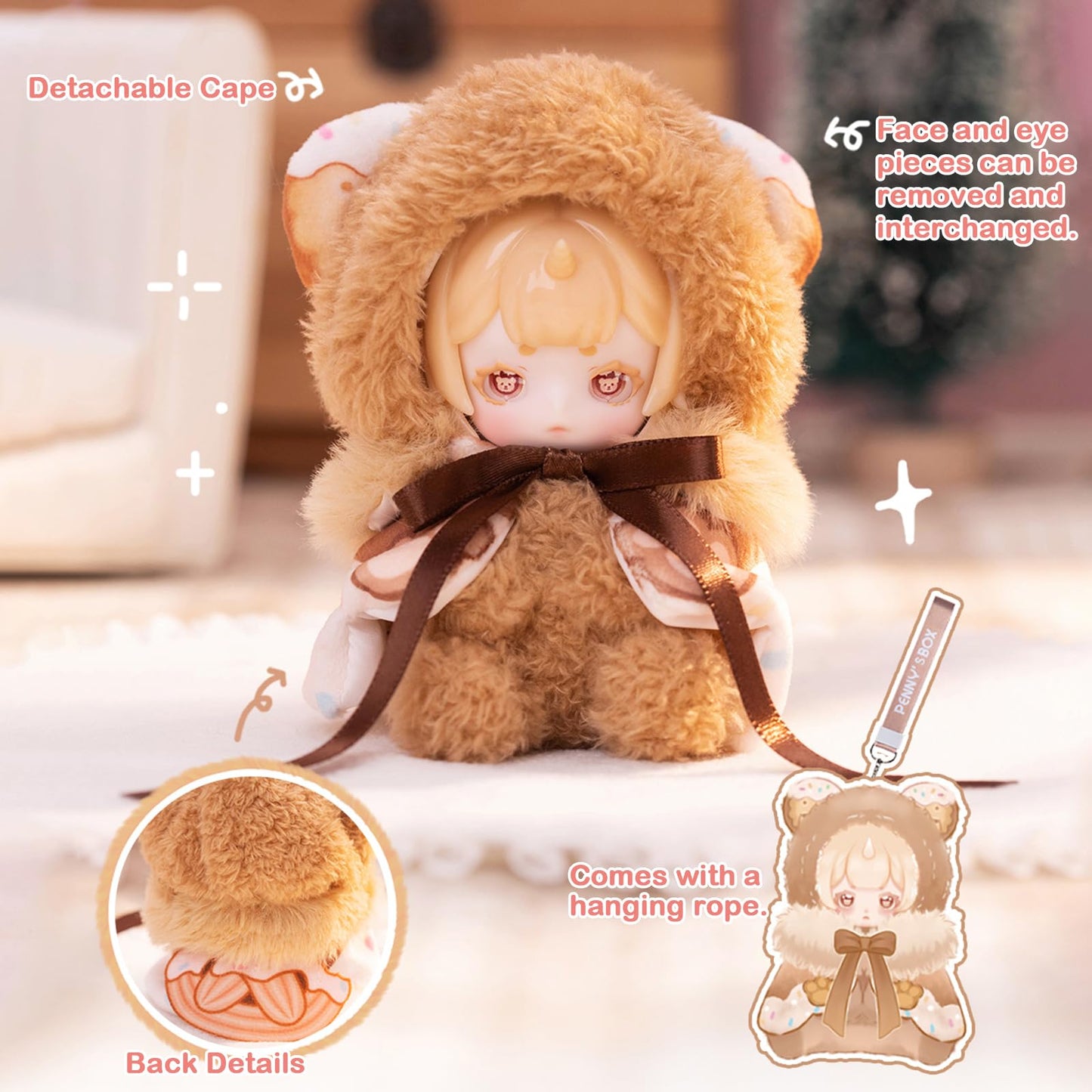 BEEMAI Antu Cute Petite Series: 6pc Plush Blind Box Collectible Figures