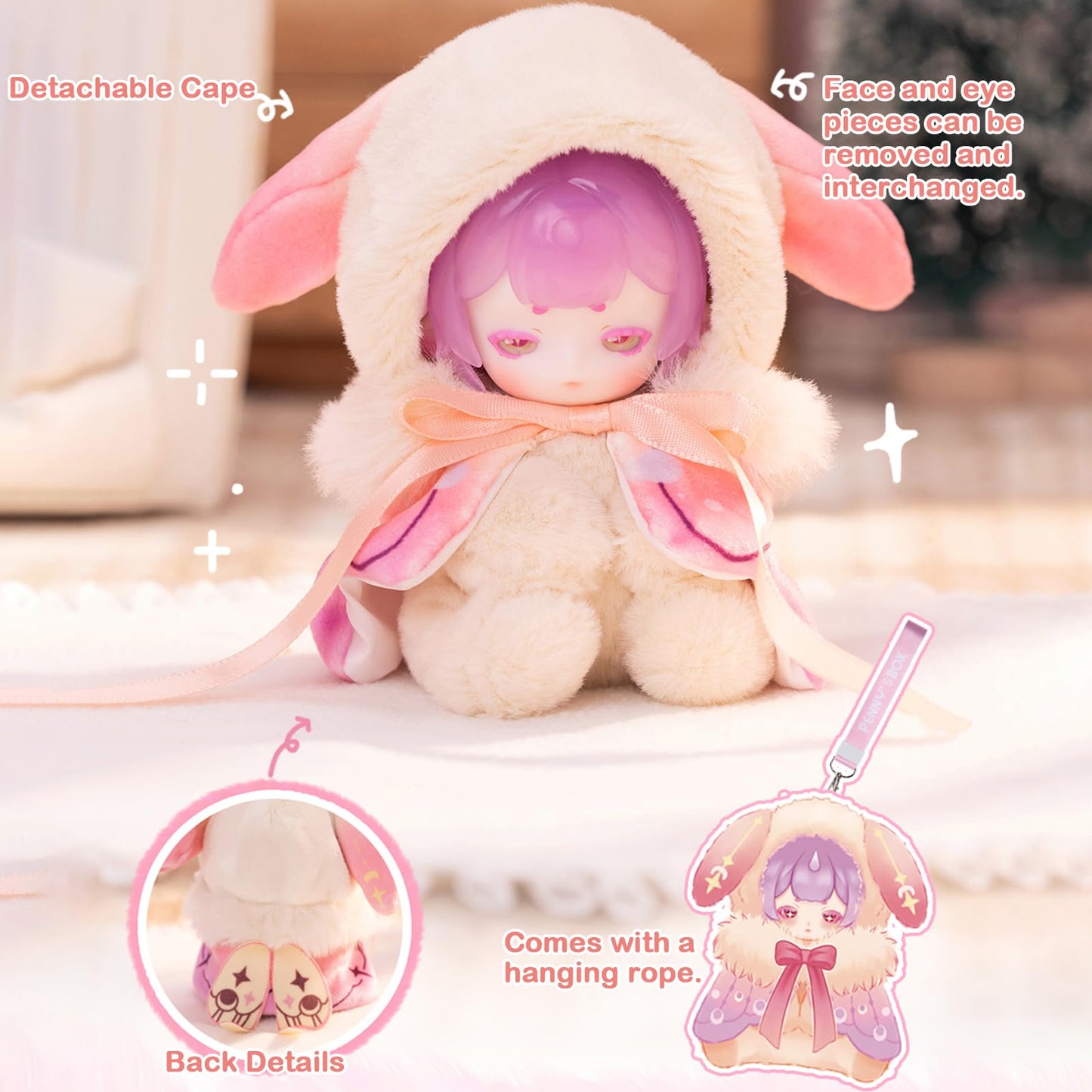 BEEMAI Antu Cute Petite Series: 6pc Plush Blind Box Collectible Figures