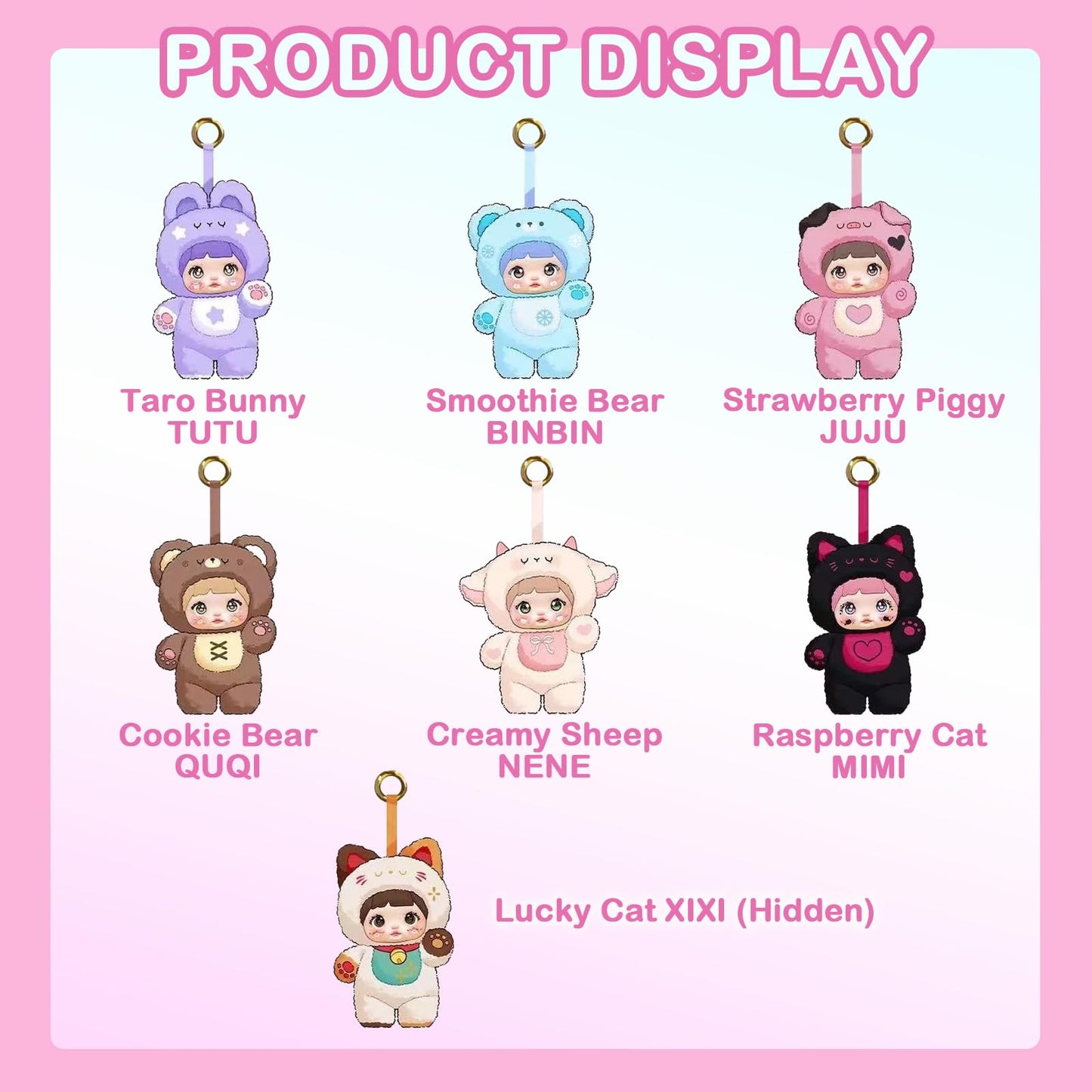 BEEMAI Nommi Plush Blind Box 6pc Set – Loveliness Never Ends Series