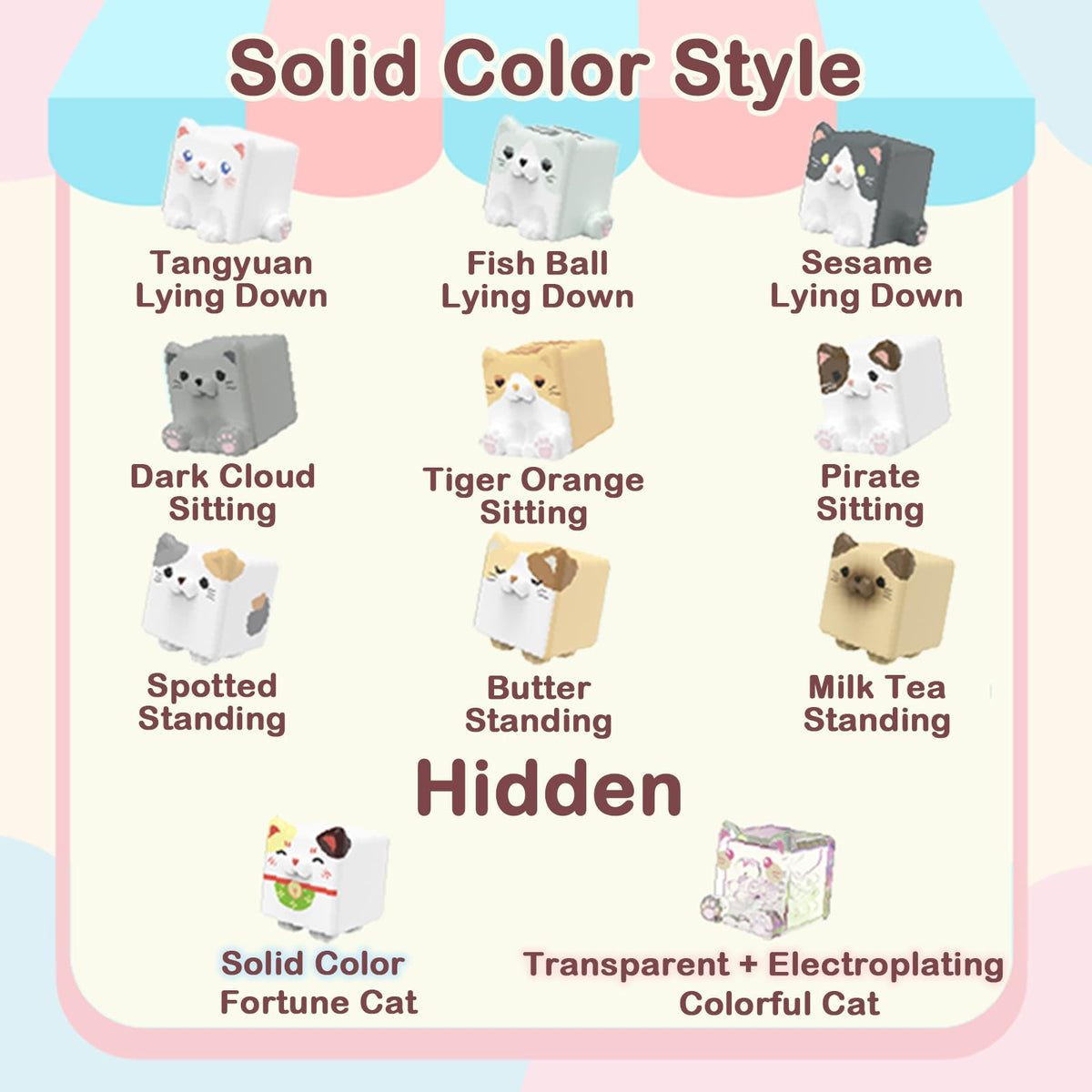 BEEMAI Square Cat Series Blind Pack – 5-Piece Random Collectible Figures