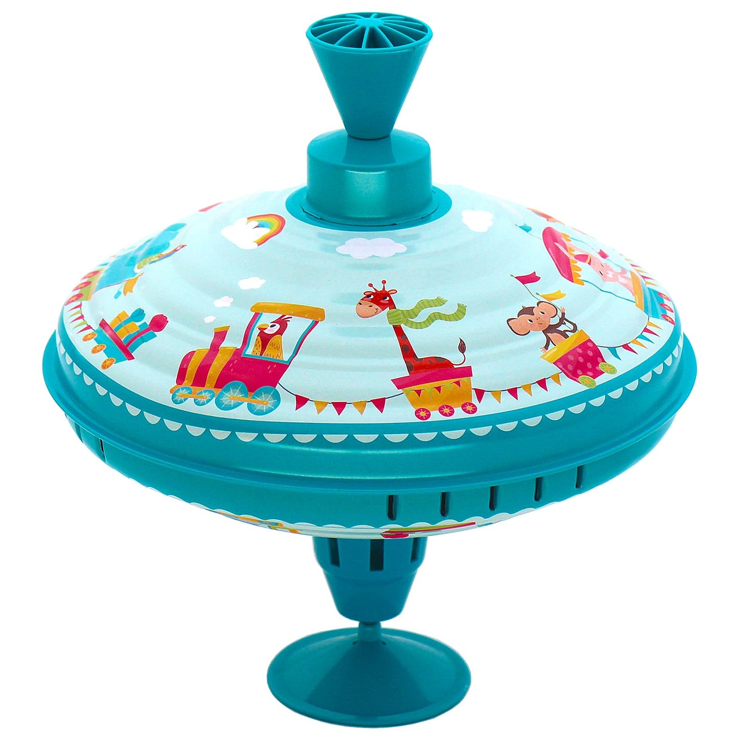 Beeqoo Humming Top Tin Spinning Toy – Large 7.9” Parade Spinner for Toddlers 18 Months+