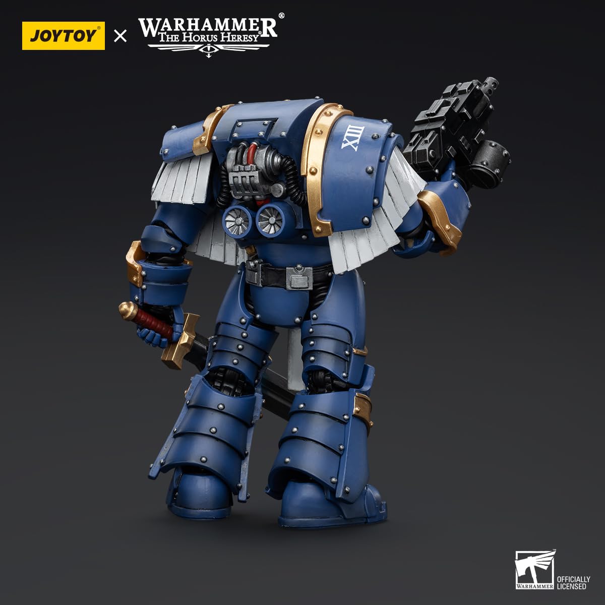 BEERISE JOYTOY 1/18 Ultramarines Cataphractii Sergeant Figure with Power Sword – 5-inch Collectible | Age 15+