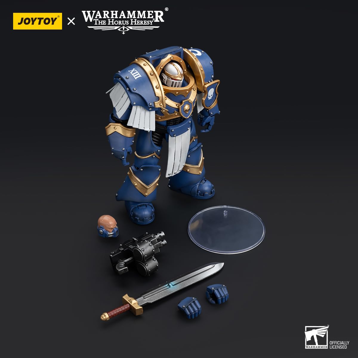 BEERISE JOYTOY 1/18 Ultramarines Cataphractii Sergeant Figure with Power Sword – 5-inch Collectible | Age 15+