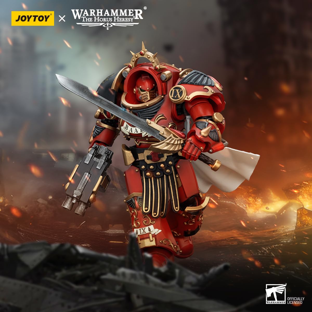 BEERISE JOYTOY 1/18 Warhammer Blood Angels Praetor in Tartaros Armour – 6-Inch Collectible Figure