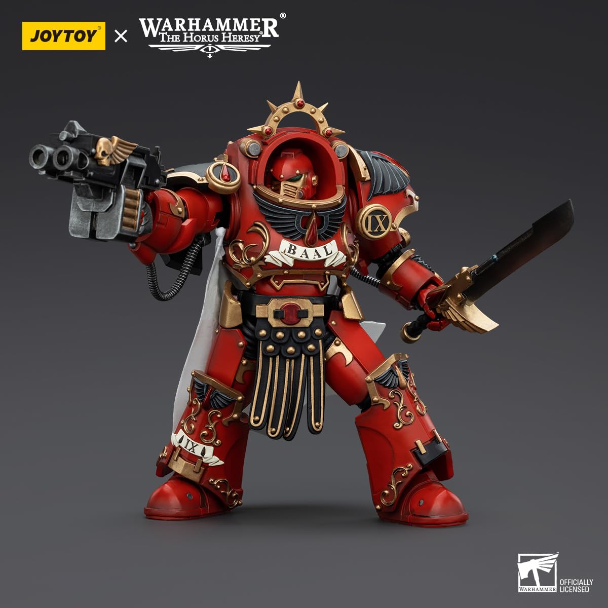 BEERISE JOYTOY 1/18 Warhammer Blood Angels Praetor in Tartaros Armour – 6-Inch Collectible Figure