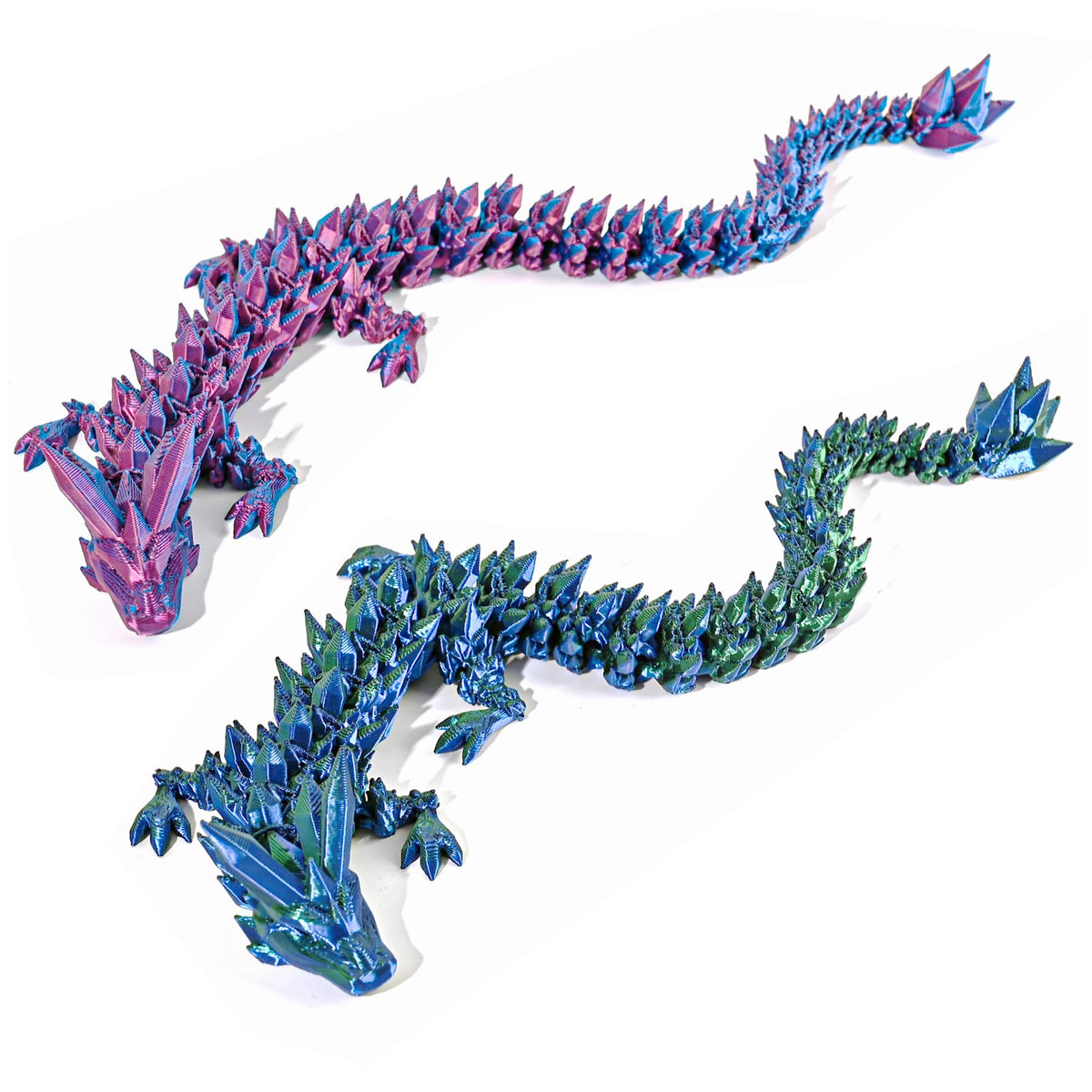 Beesini 2-Pack Crystal 3D Dragon Fidget Figurines — Home Office Desk Decor