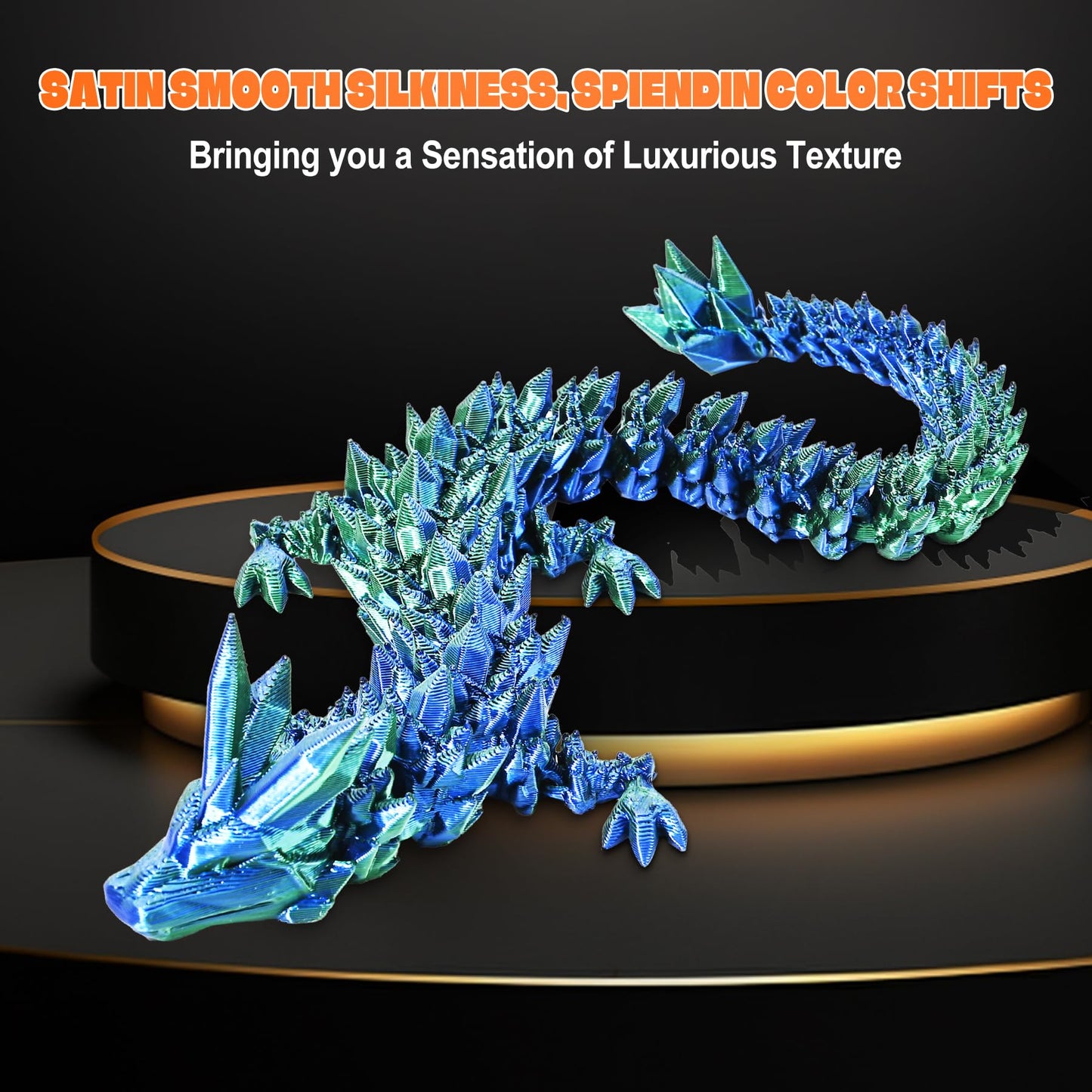 Beesini 2-Pack Crystal 3D Dragon Fidget Figurines — Home Office Desk Decor
