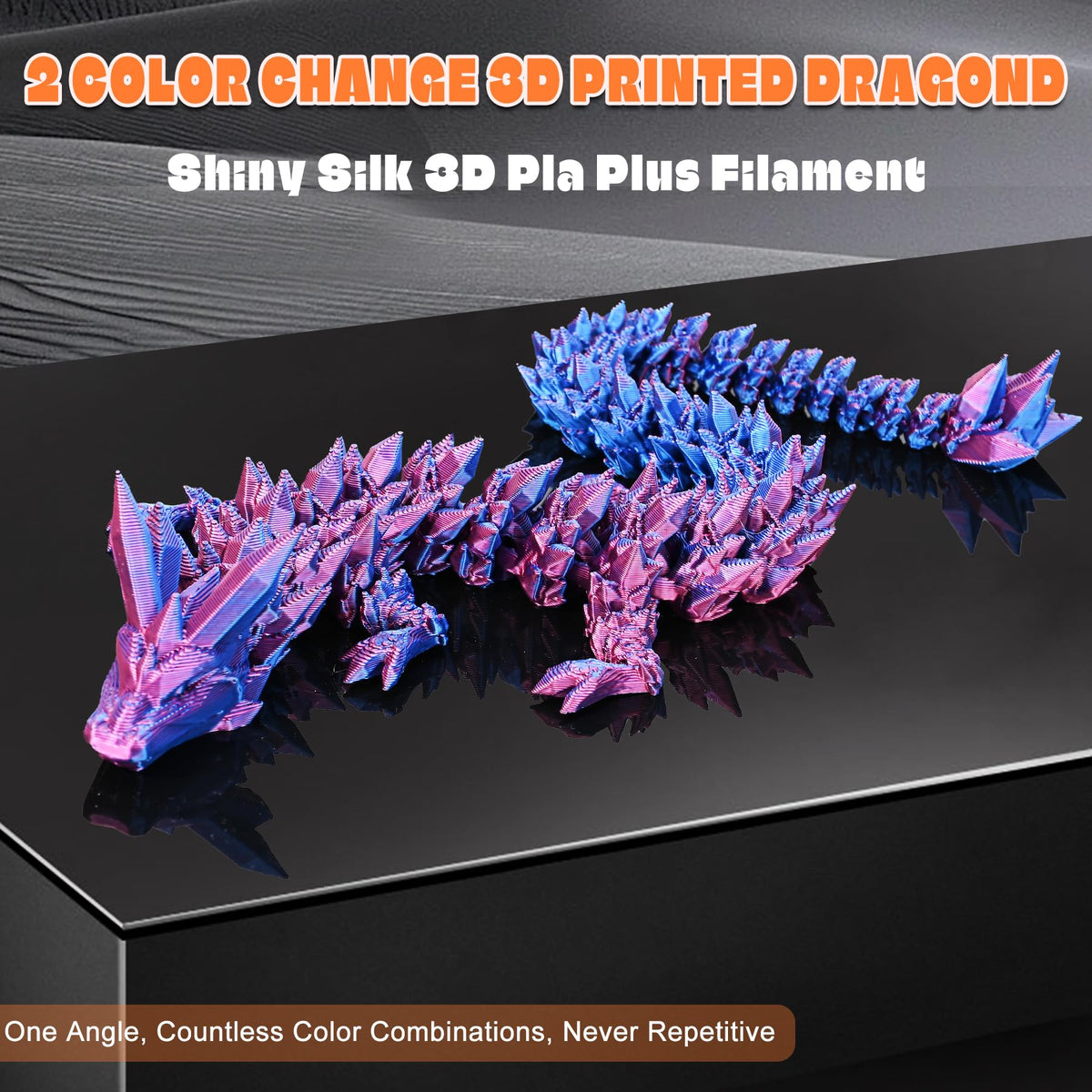 Beesini 2-Pack Crystal 3D Dragon Fidget Figurines — Home Office Desk Decor