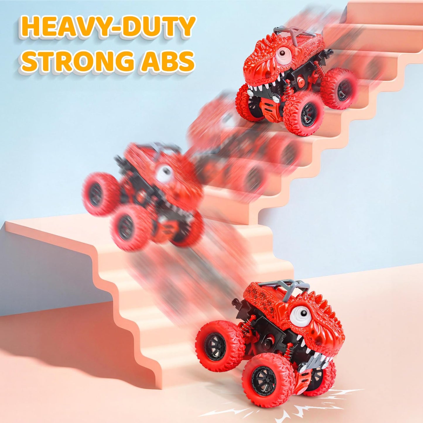 Beestech Dinosaur Monster Trucks – Friction-Powered Push & Pull Toys