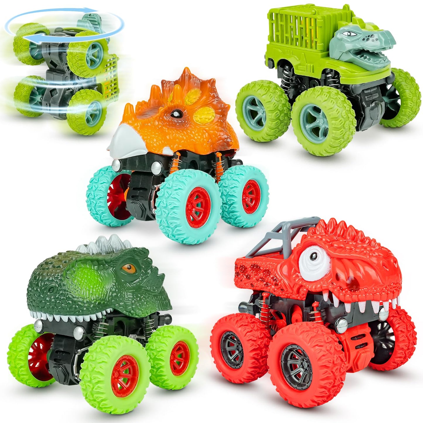 Beestech Dinosaur Monster Trucks – Friction-Powered Push & Pull Toys