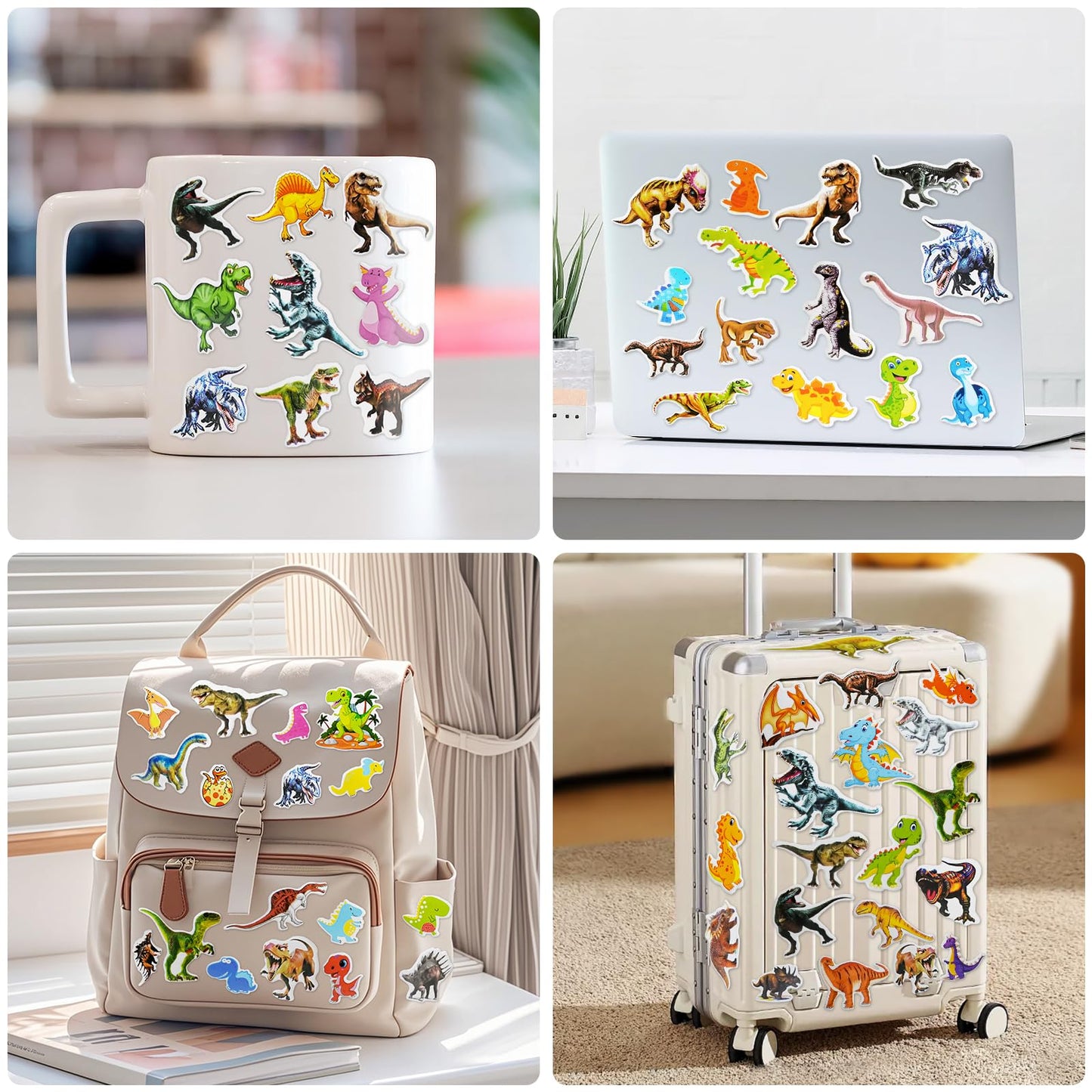 Beestech 24 Sheets Dinosaur Stickers – 450+ Dinos for Kids, Rewards & Party Favors