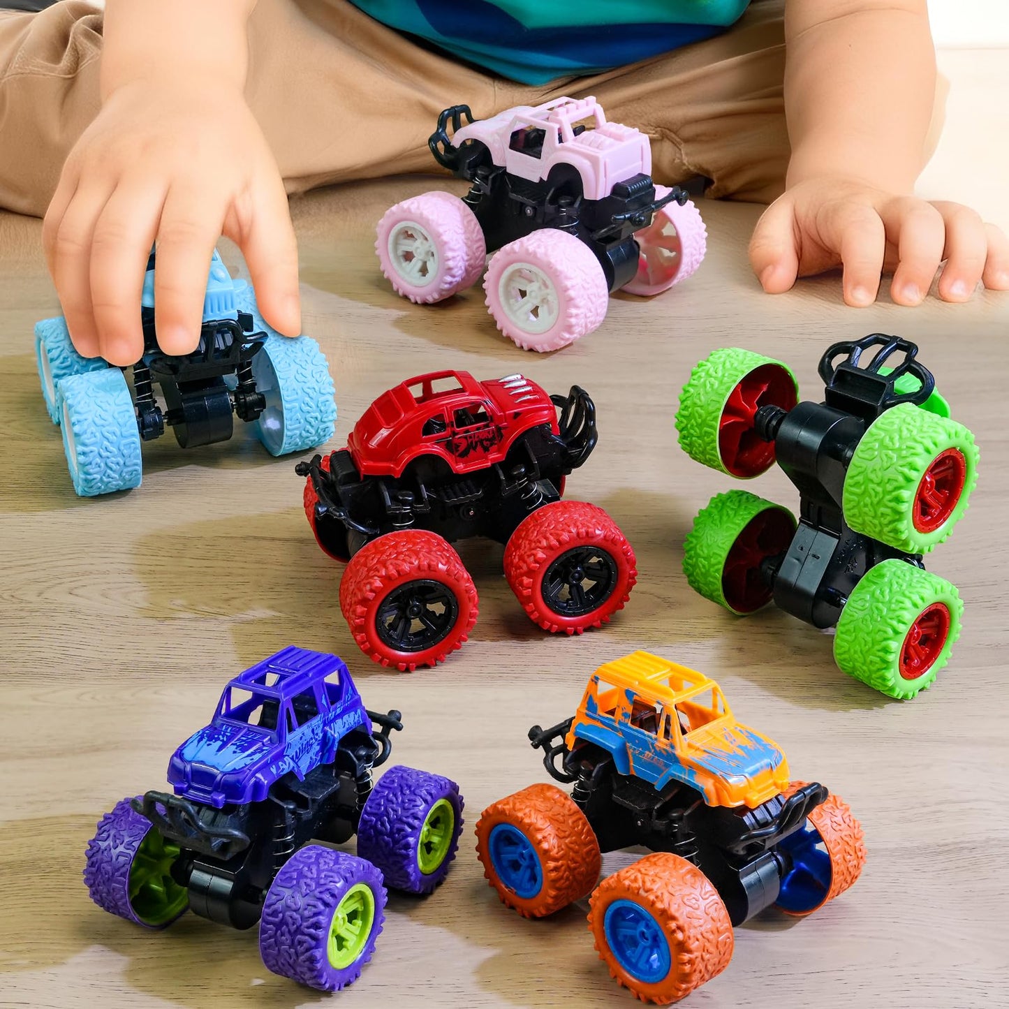 Beestech Monster Truck Toys 6-Pack – Friction-Powered Off-Road Cars for Kids