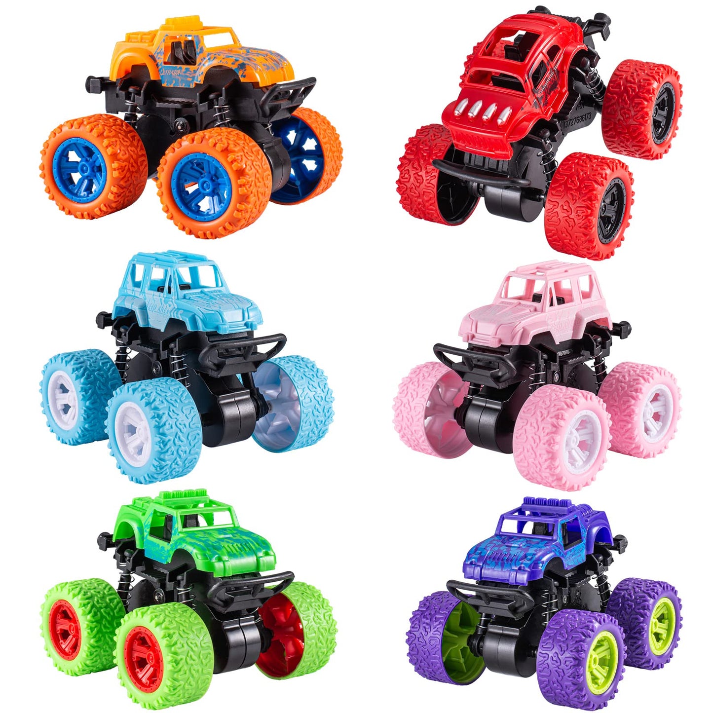 Beestech Monster Truck Toys 6-Pack – Friction-Powered Off-Road Cars for Kids