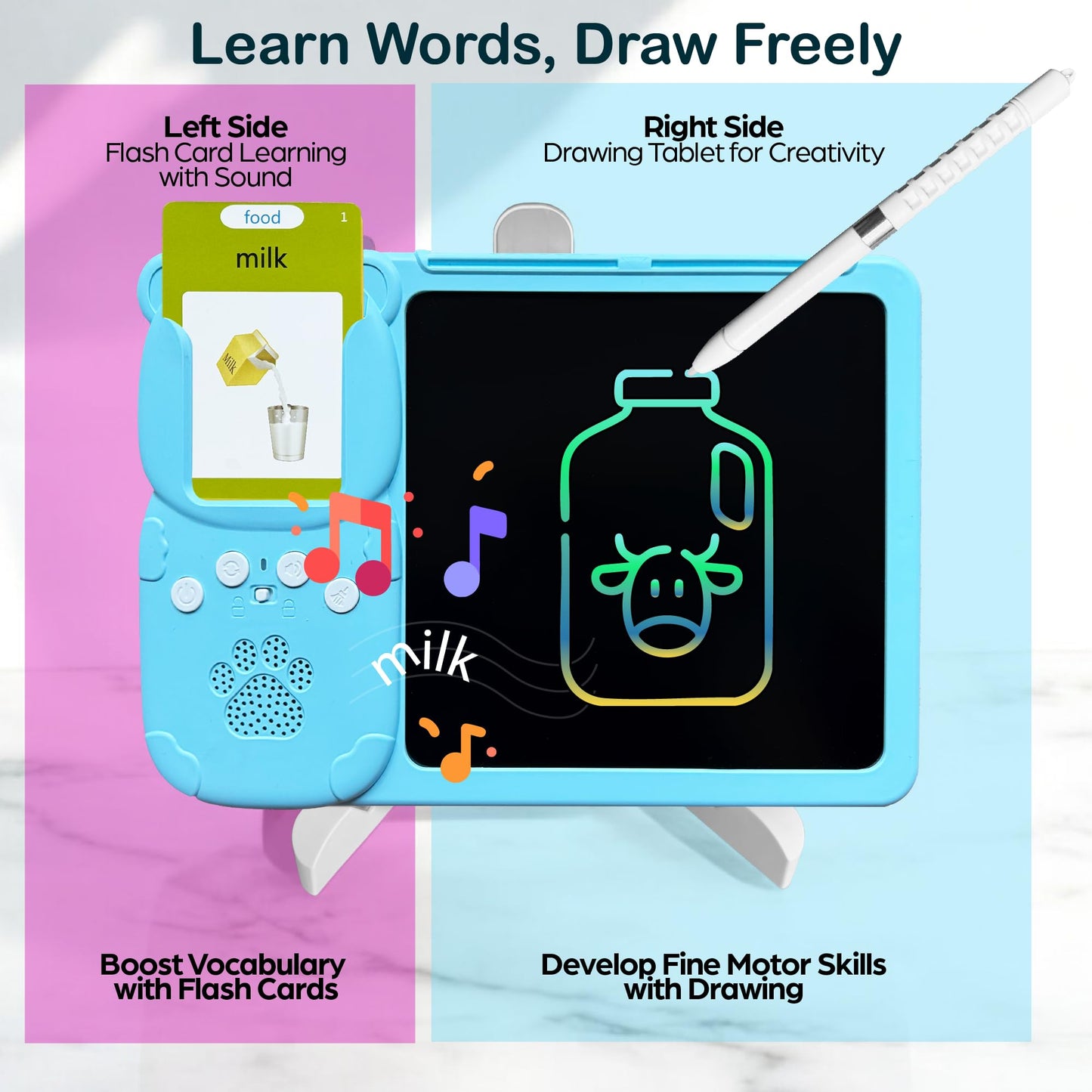 Beetifulie Spanish & English Talking Flash Cards for Toddlers — LCD Tablet & 510 Sight Words