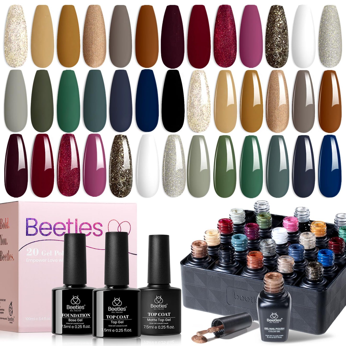 Beetles Gel Polish Sonata – 20-Color Fall Collection Kit (Soak Off UV/LED)