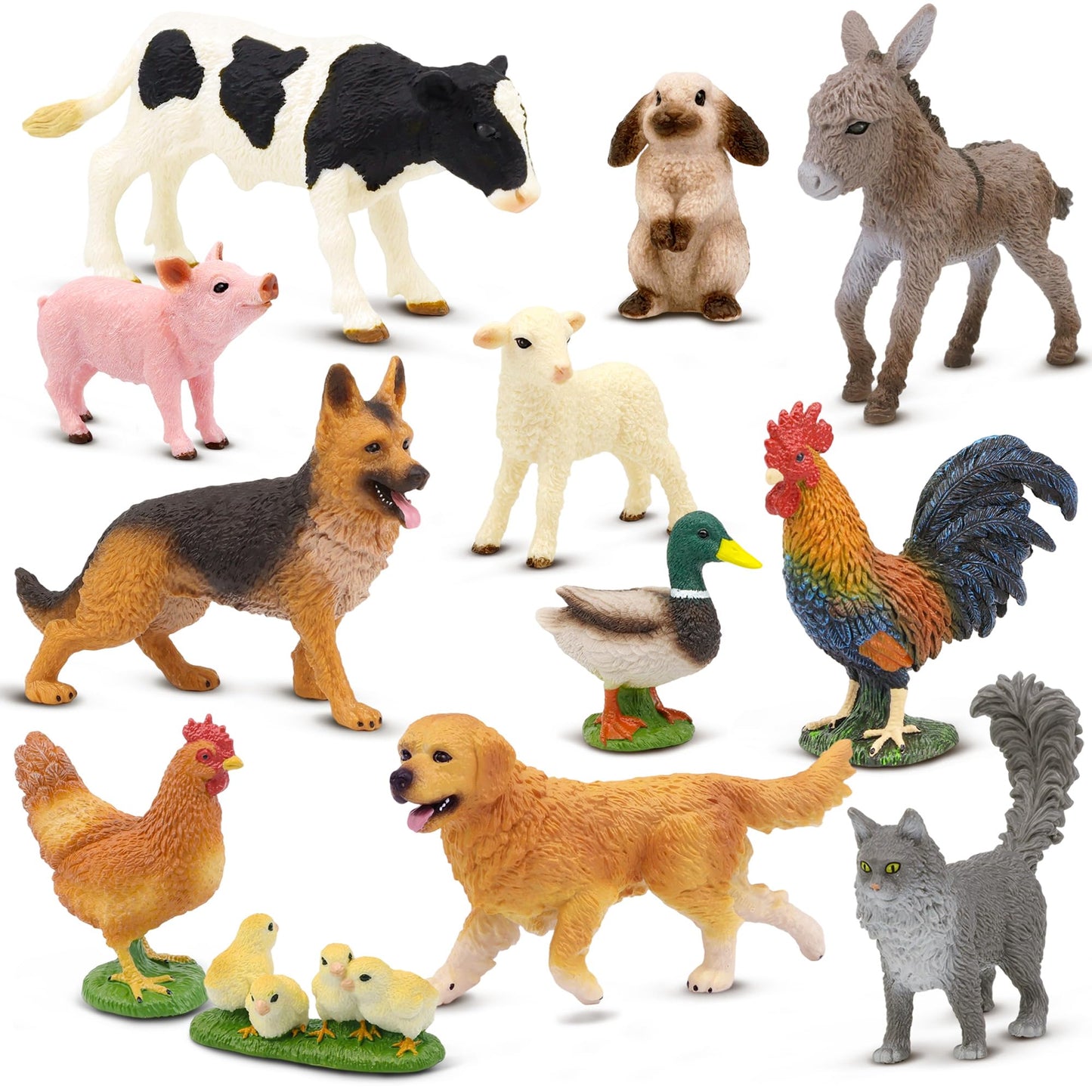 Beetots Farm Animals Toy Set – 12 Realistic Mini Figurines for Kids 3+