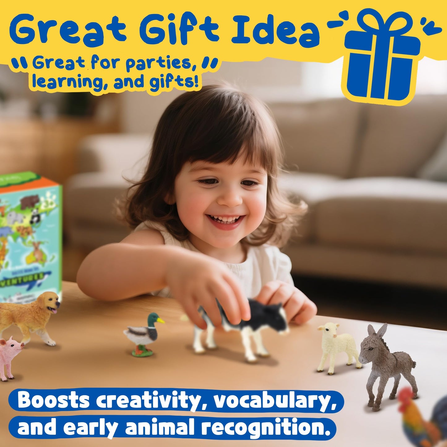 Beetots Farm Animals Toy Set – 12 Realistic Mini Figurines for Kids 3+