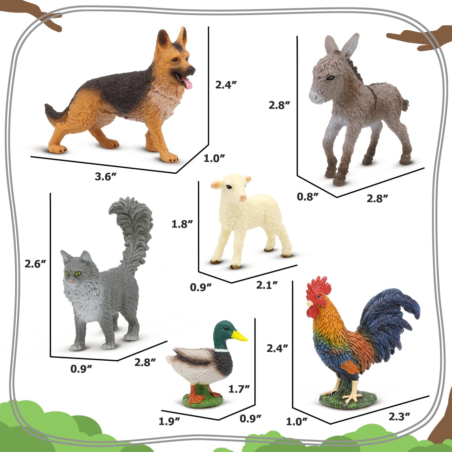 Beetots Farm Animals Toy Set – 12 Realistic Mini Figurines for Kids 3+