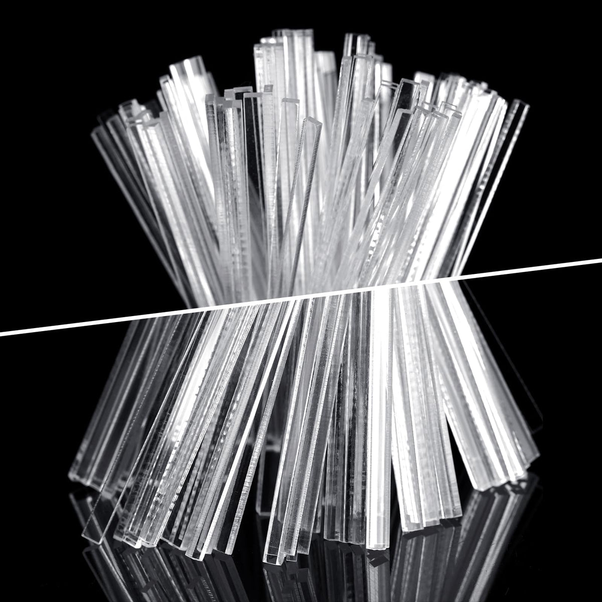 Beeveer 100 Pcs Flat Clear Sticks for Cake Toppers – 7.87 Inch Acrylic Candy Lollipop Rods