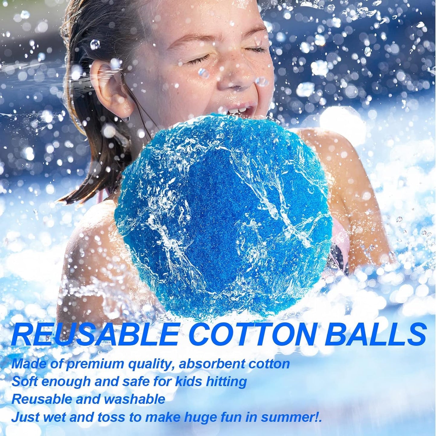 BEFANS 60 Pcs Reusable Water Balls – Colorful Water Balloons for Pool & Backyard Fun