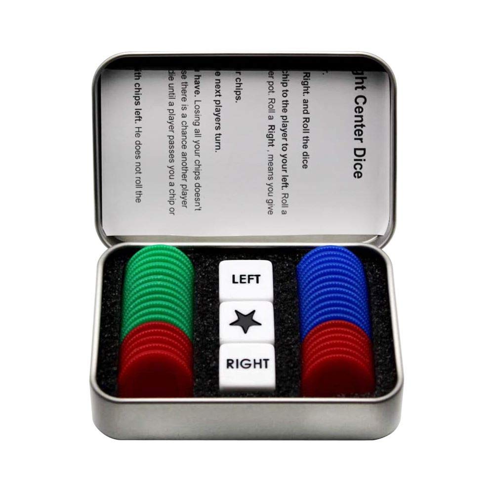 Befantasway Right Left Center Dice Game Set – 3 Dice & 36 Chips