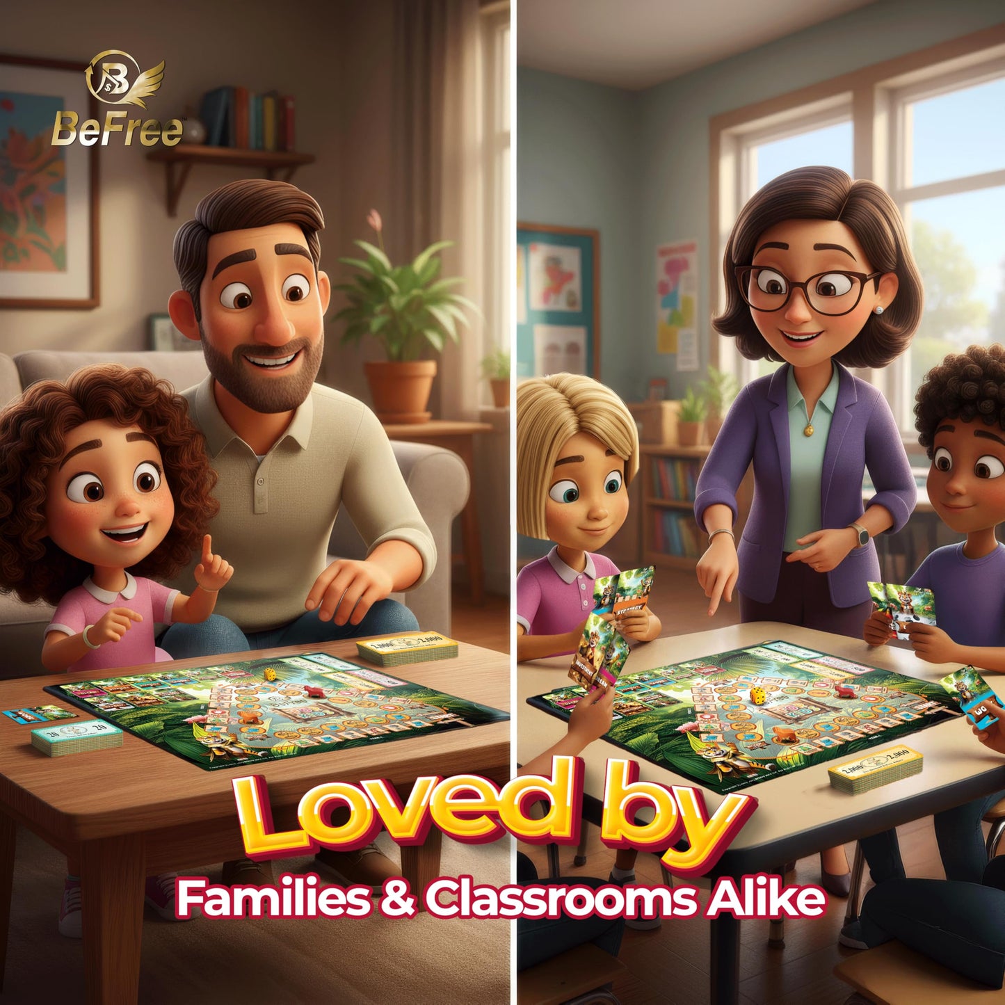 BeFree for Kids – Financial Literacy Board Game for Ages 7+ | Family Money Fun