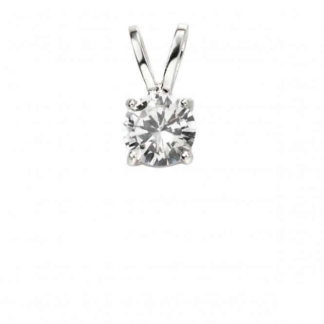 Beginnings Silver Cubic Zirconia Solitaire With Double Bail Pendant P4721C