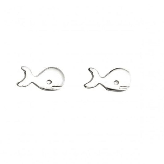 Beginnings Sterling Silver A997 Whale Stud Earrings