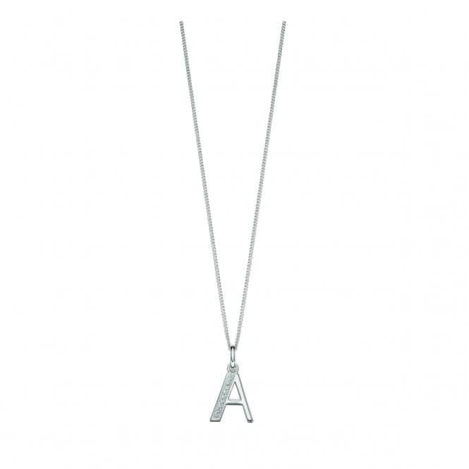 Beginnings Sterling Silver Art Deco Initial A Cubic Zirconia Pendant P4723C