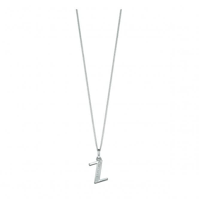 Beginnings Sterling Silver Art Deco Initial Z Cubic Zirconia Pendant P4748C