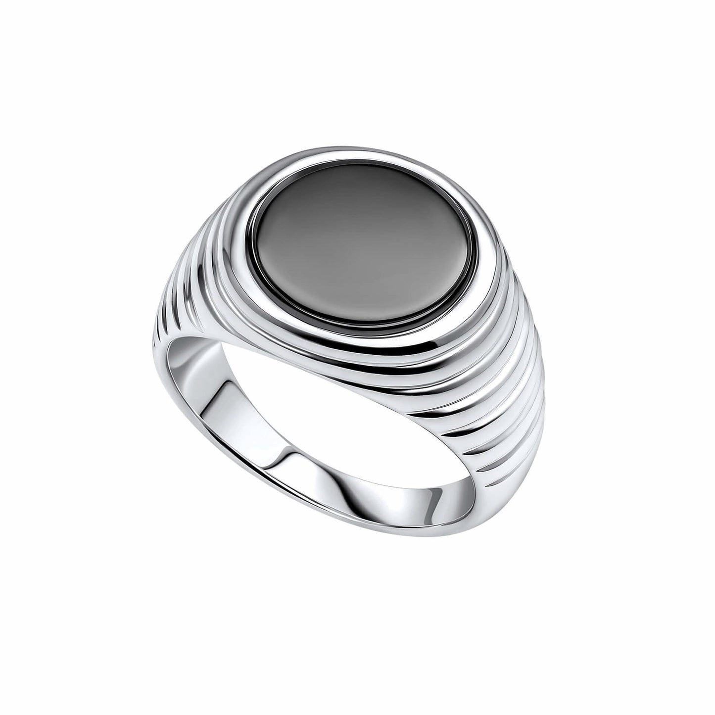 Beginnings Sterling Silver Black Onyx Black Ring R3897B